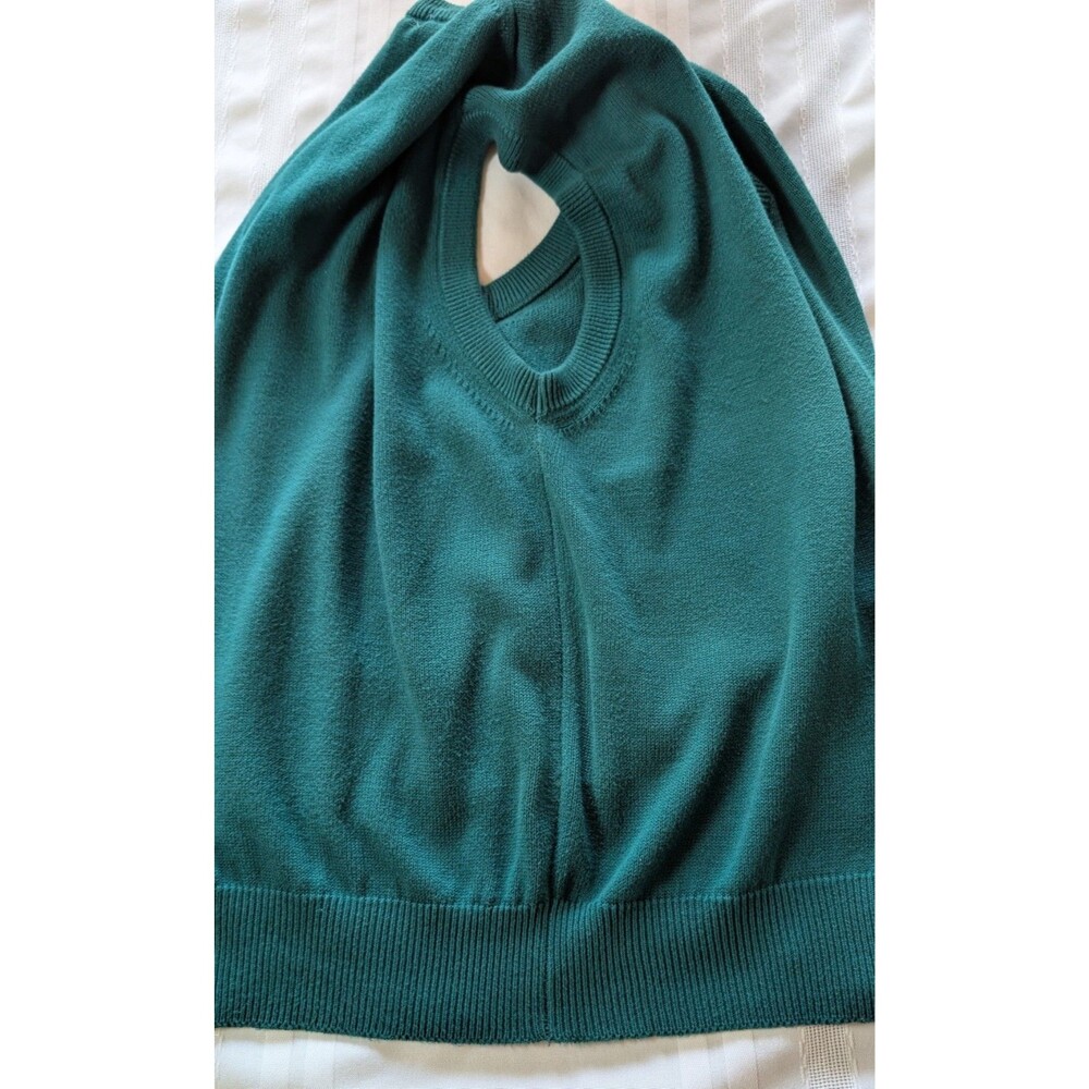 Vtg Izod Club Men L Green Sweater Vest Whitehawk Golf Made In Usa Cotton View 5